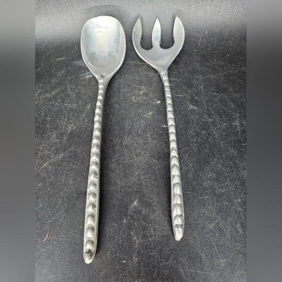 Vintage‎ pewter salad servers set - Picture 1 of 3